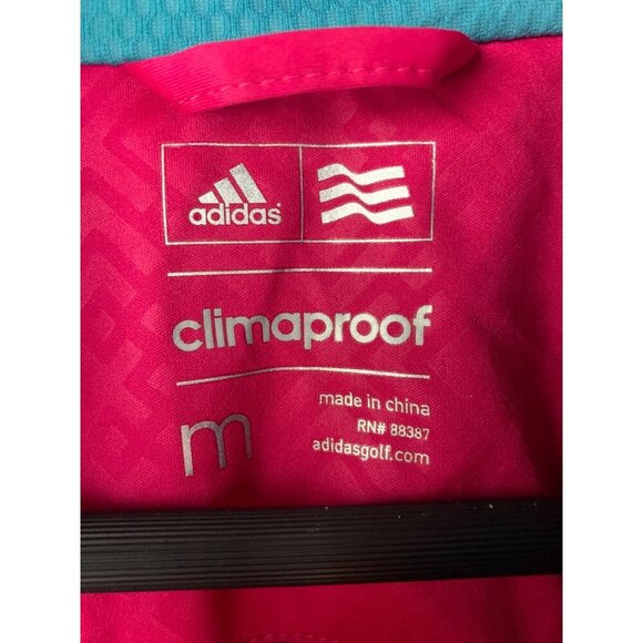 Adidas Golf ClimaProof Pink Windbreaker Jacket M Polyester Womens Lightweight - Picture 6 of 9